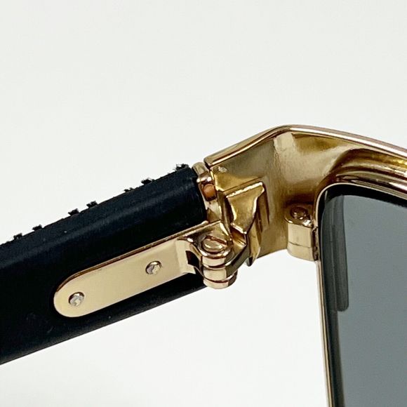 GUCCI 4263 GG4263S Square Black Gold Textile Mirrored Sunglasses Women 60-14-140 - Picture 7 of 16